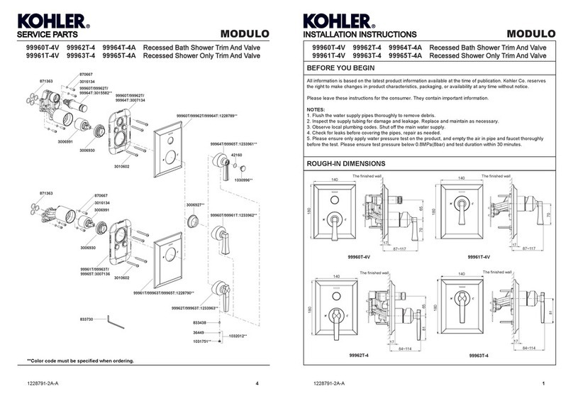 Kohler MODULO 99960T-4V User manual