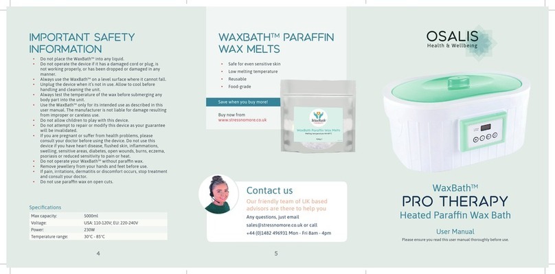 OSALIS WaxBath PRO THERAPY user manual