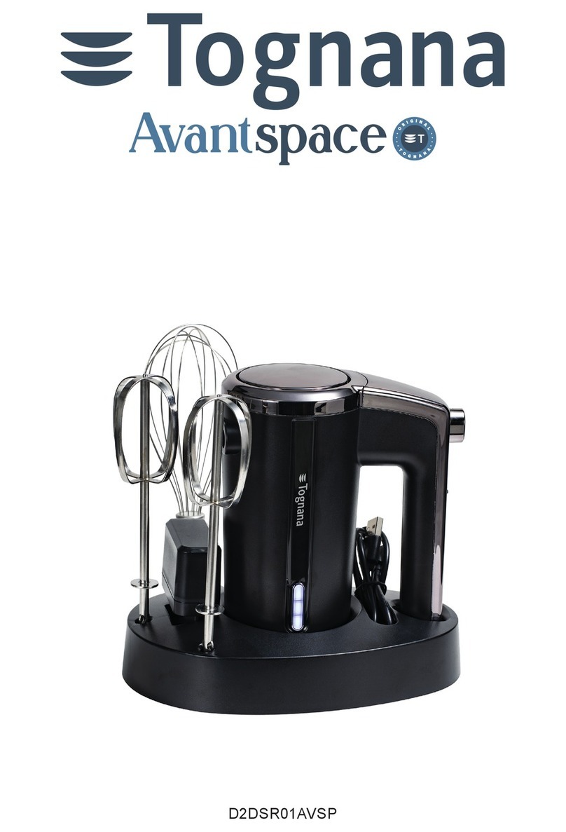 Tognana Avantspace D2DSR01AVSP Use and maintenance booklet