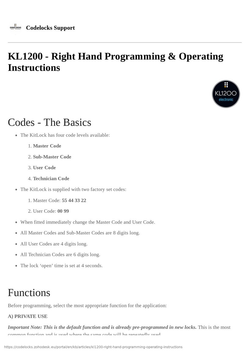 CODELOCKS KL1200 User manual