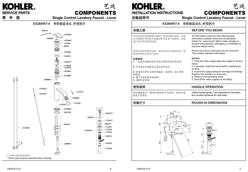 Kohler EX28096T-4 User manual Kohler EX28096T-4 User manual
