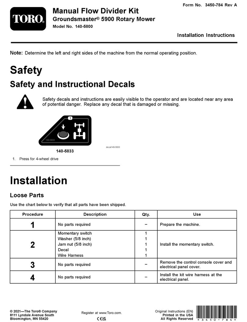 Toro 140-5800 installation instructions