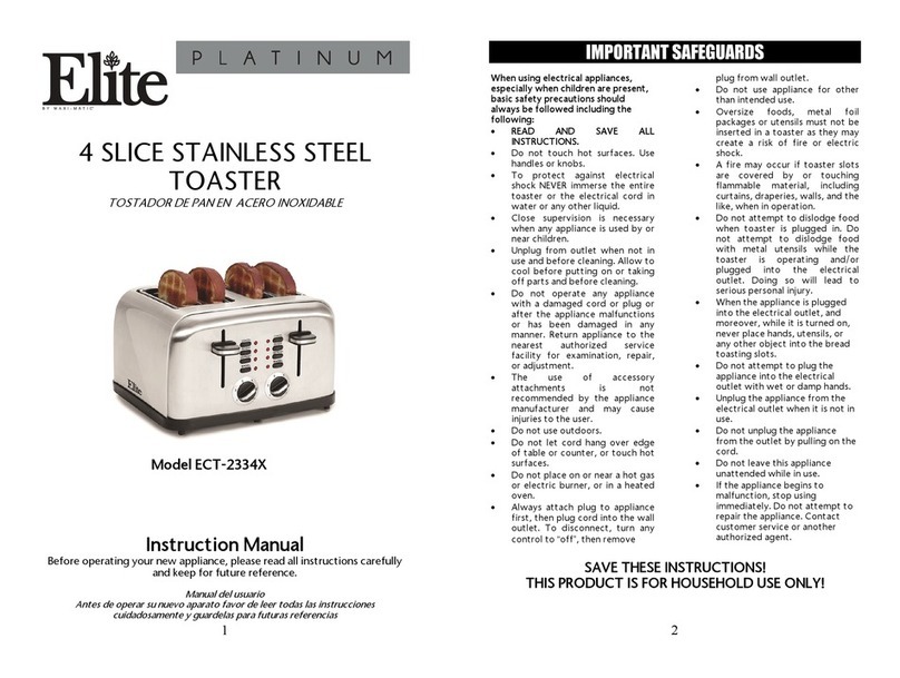 Maxi-matic Elite PLATINUM ECT-2334X instruction manual