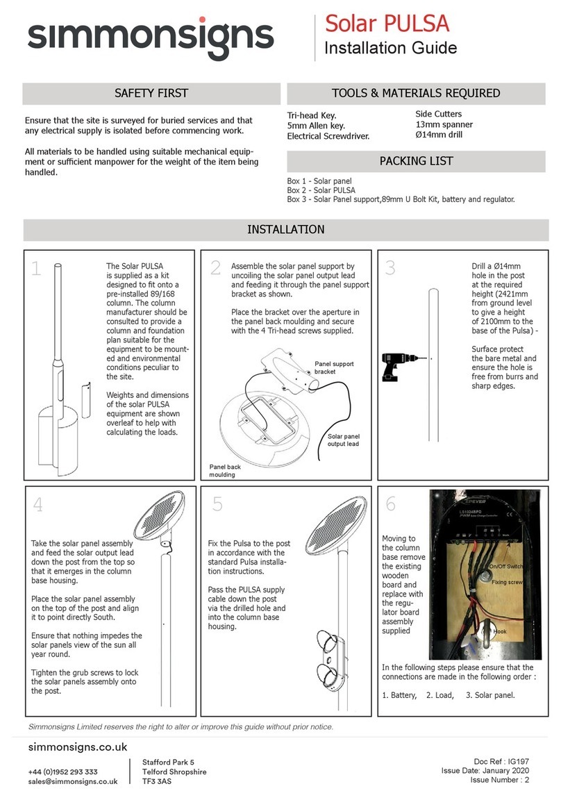 Simmonsigns Solar PULSA installation guide Simmonsigns Solar PULSA installation guide