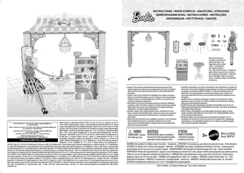 Mattel Barbie BDF47 instructions