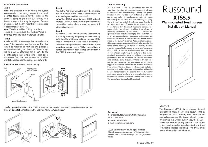 Russound XTS5.5 User manual