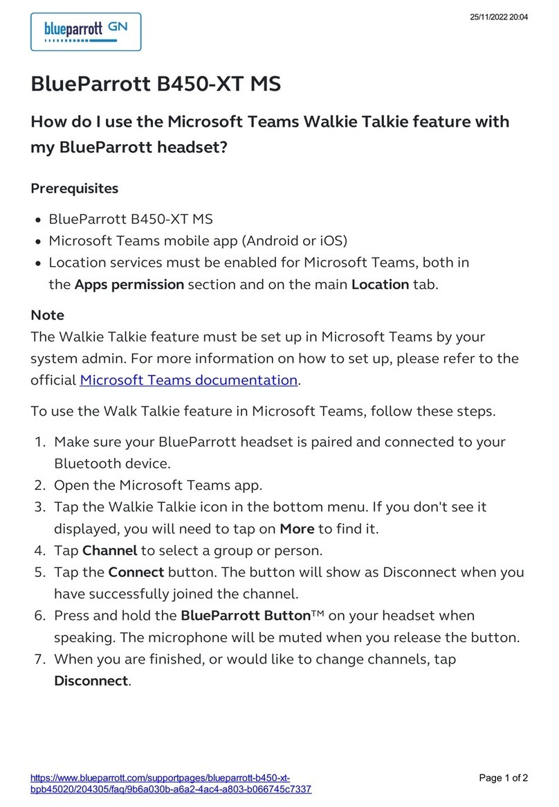 BlueParrott B450-XT MS manual