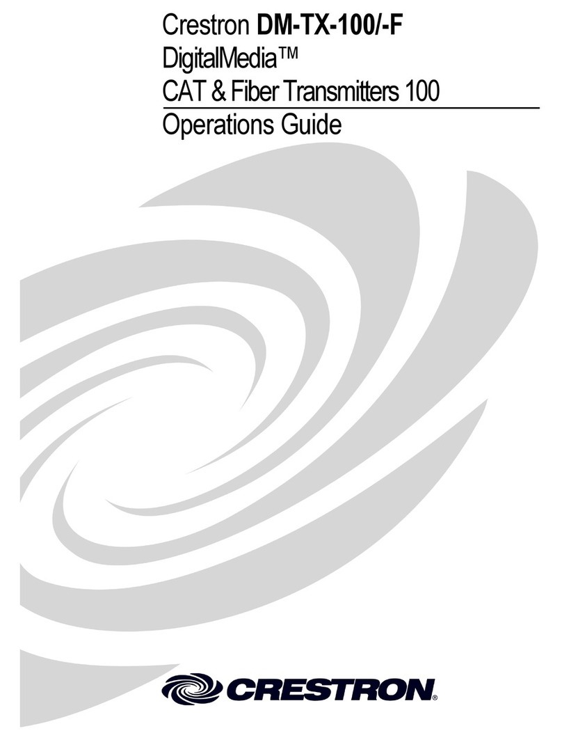 Crestron DigitalMedia DM-TX-100F User manual