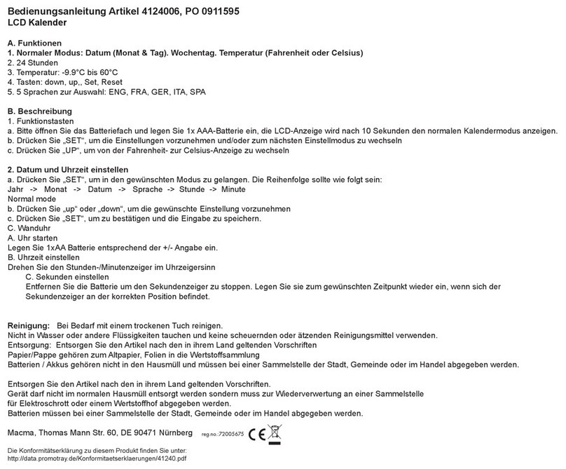 Macma 4124006 User manual