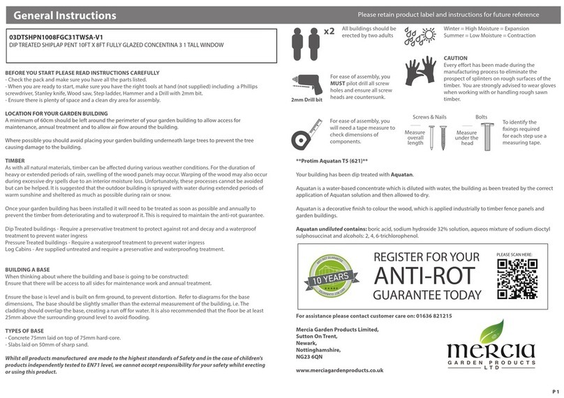 Mercia Garden Products 03DTSHPN1008FGC31TWSA-V1 Instruction manual
