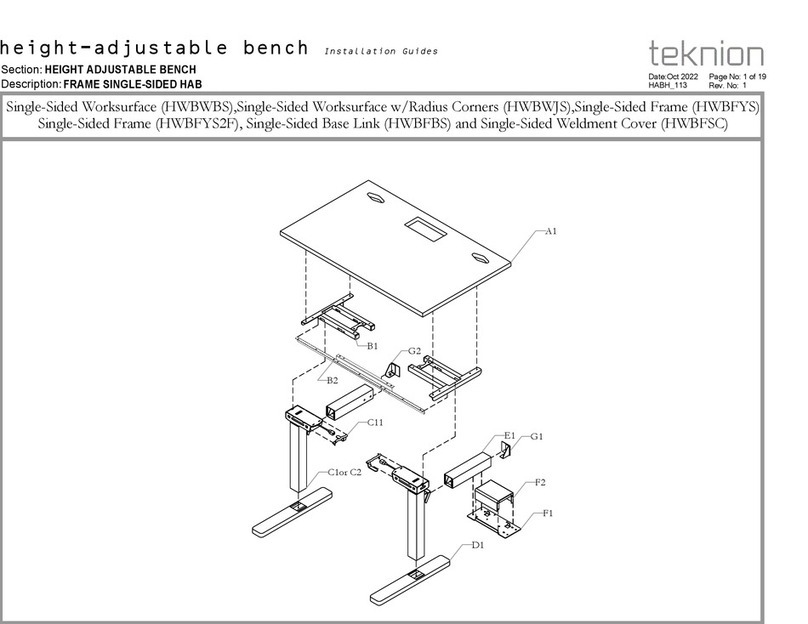 Teknion height-adjustable bench Operating and maintenance instructions Teknion height-adjustable bench Operating and maintenance instructions