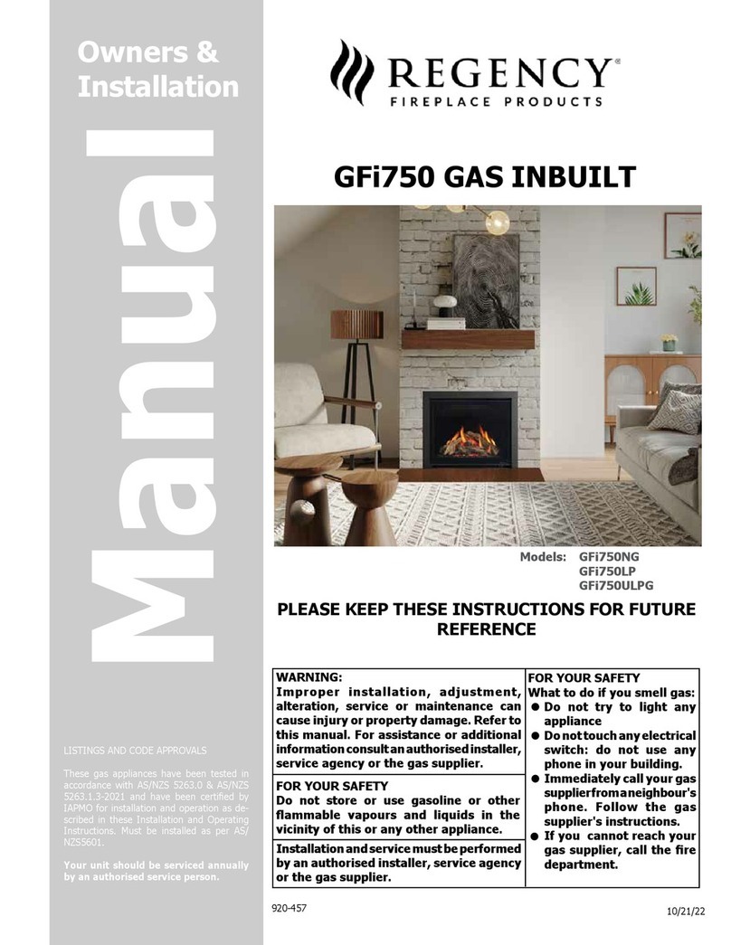 Regency GFi750NG Owners & installation manual