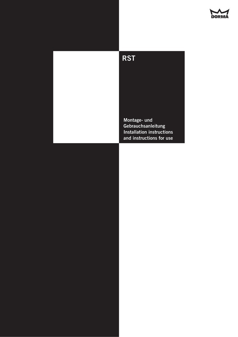 Dorma RST Installation instructions and instructions for use