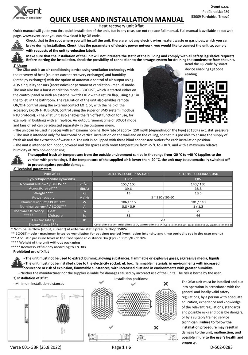 Xvent Xflat Quick user guide