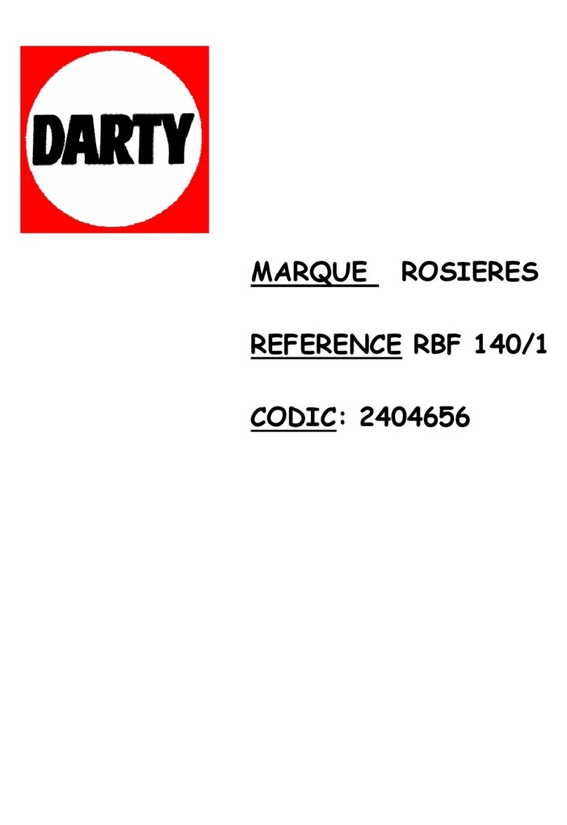 ROSIERES RBF 140/1 Instructions for installation, use, maintenance