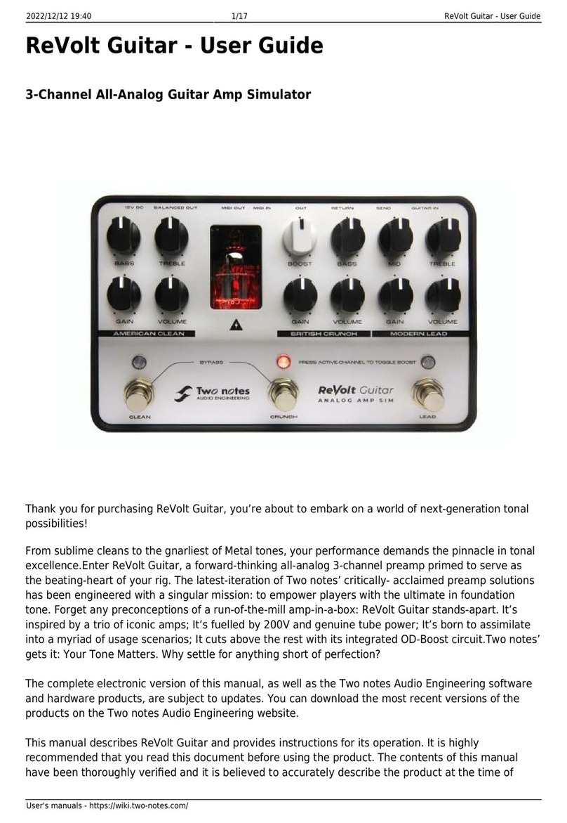Two notes Audio Engineering ReVolt Guitar user guide