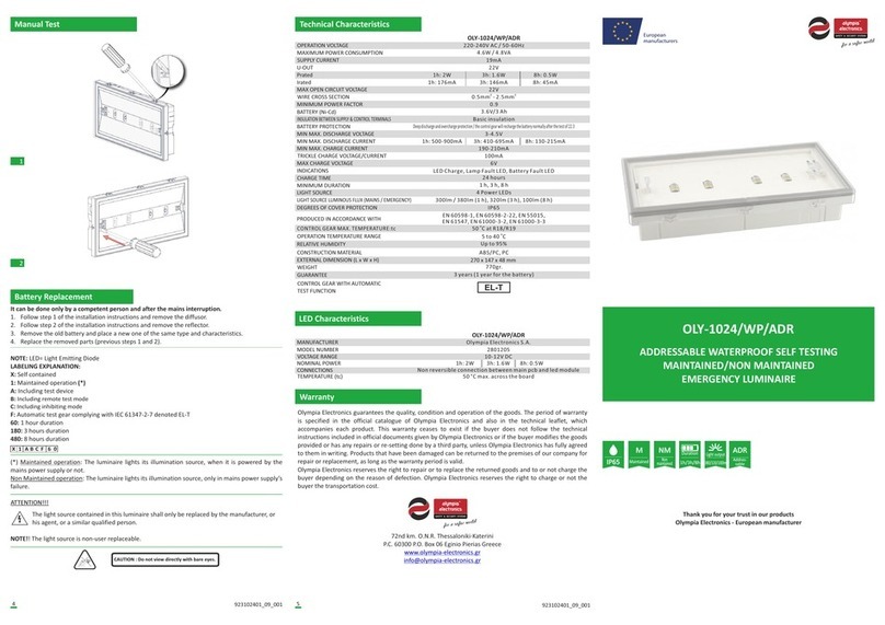 olympia electronics OLY-1024/WP/ADR quick start guide