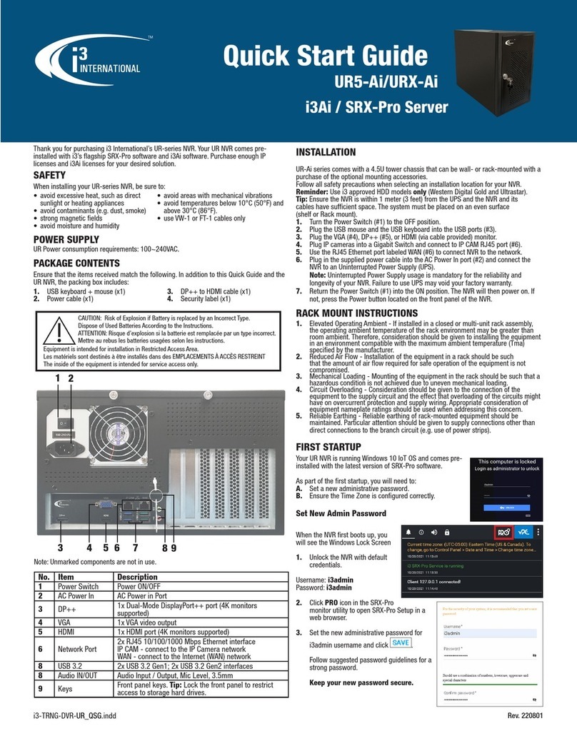 i3 International SRX-Pro Server quick start guide