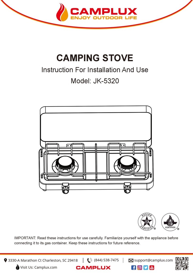 Camplux JK-5320 Instructions for installation and use Camplux JK-5320 Instructions for installation and use