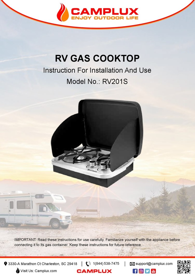 Camplux RV201S Instructions for installation and use