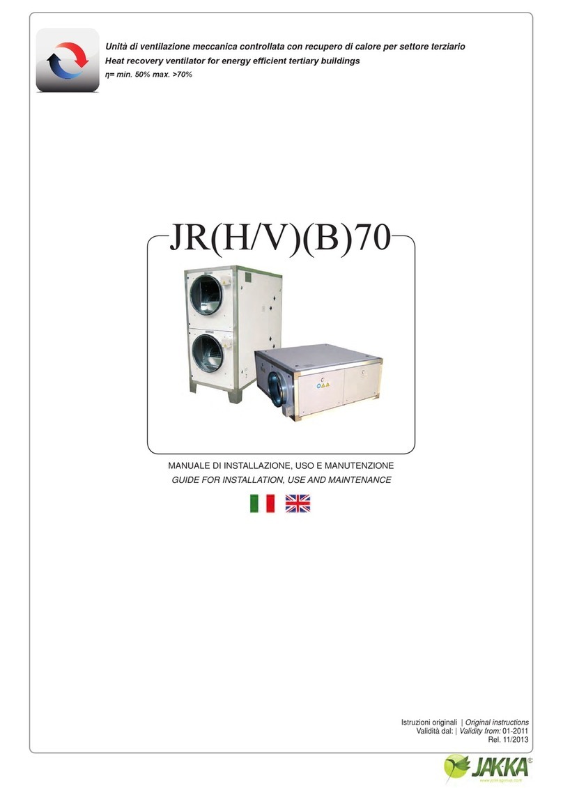 Jakka JRHB70/450 GUIDE FOR INSTALLATION, USE AND MAINTENANCE