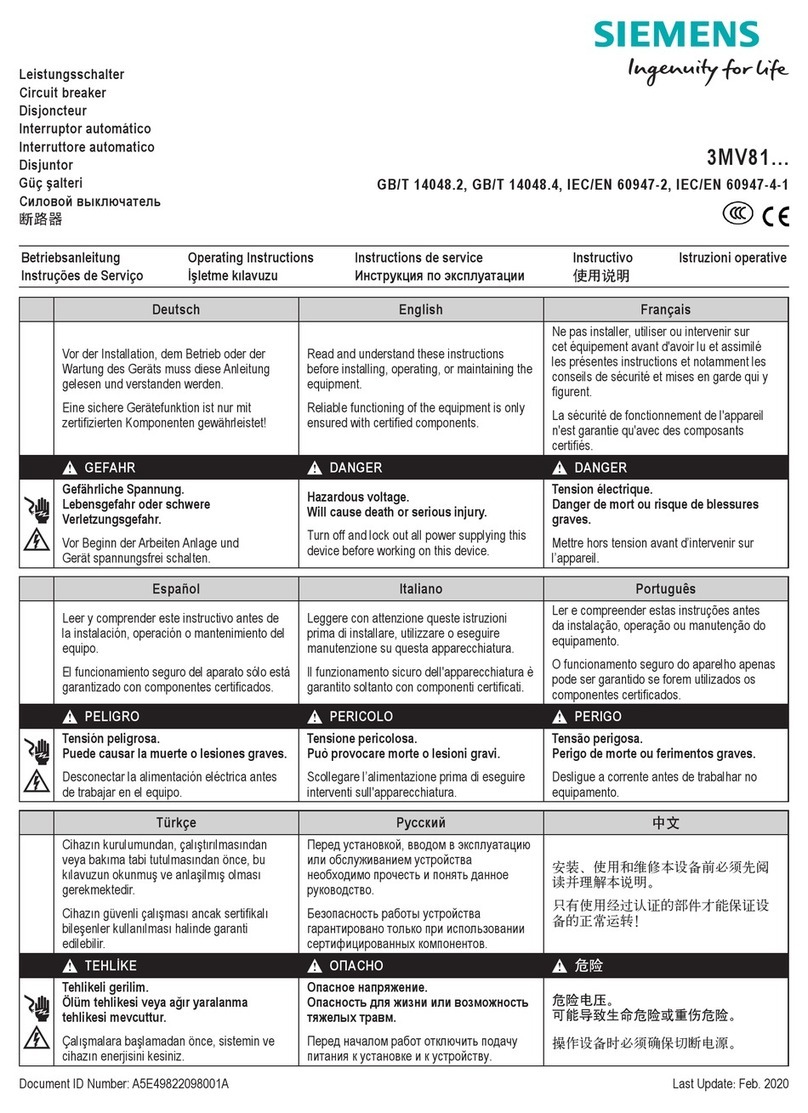 Siemens 3MV81 Series User manual