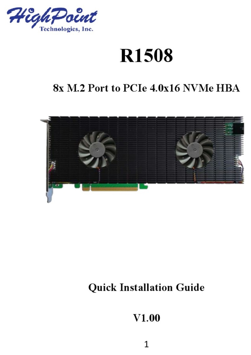 HighPoint R1508 Quick installation guide