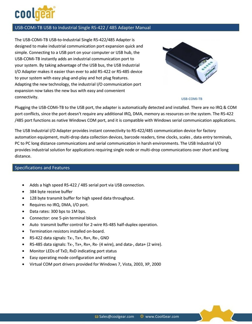 CoolGear USB-COMi-TB manual