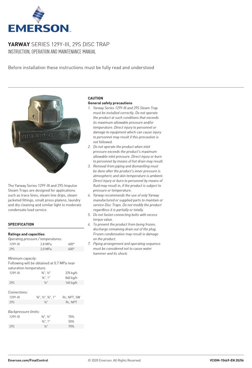 Emerson YARWAY Series Instruction, Operation and Maintenance Manual