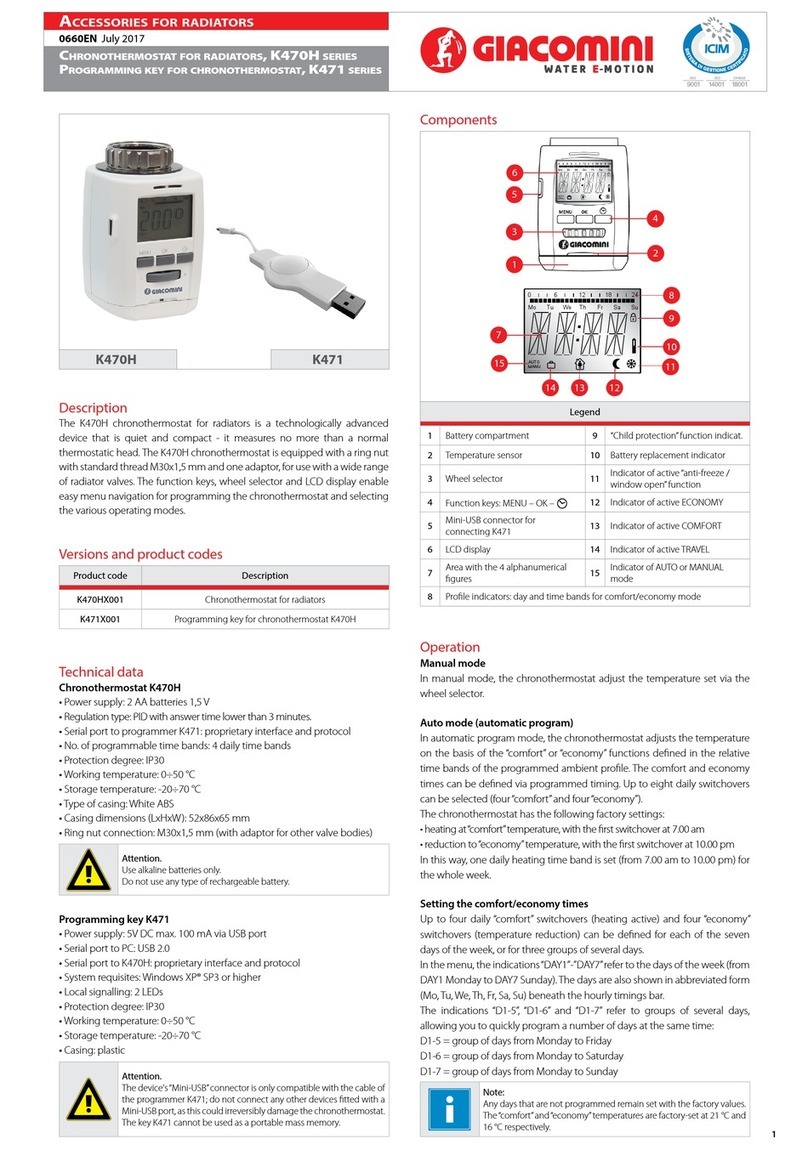 Giacomini K470H Series User manual Giacomini K470H Series User manual