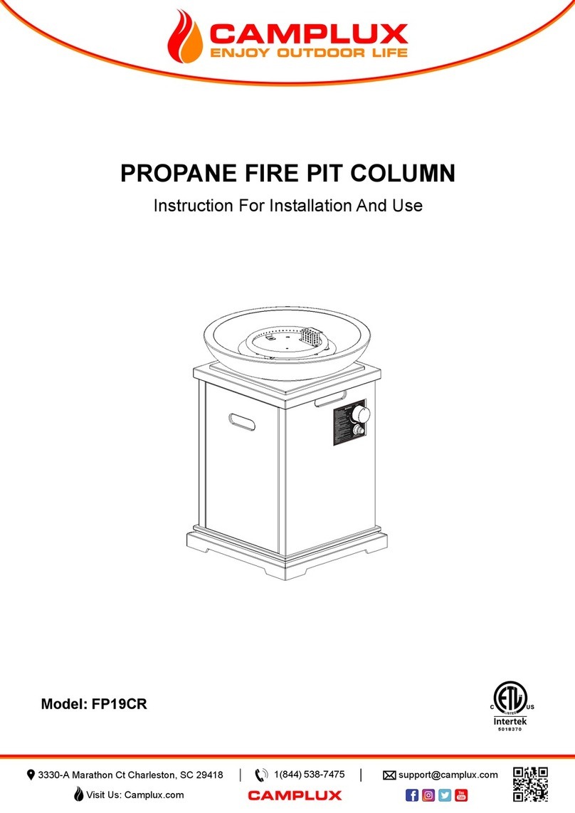 Camplux FP19CR Instructions for installation and use