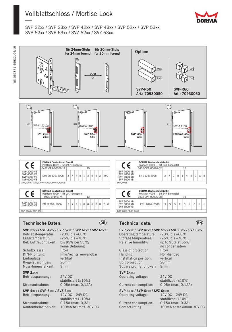 Dorma SVP 22 Series User manual