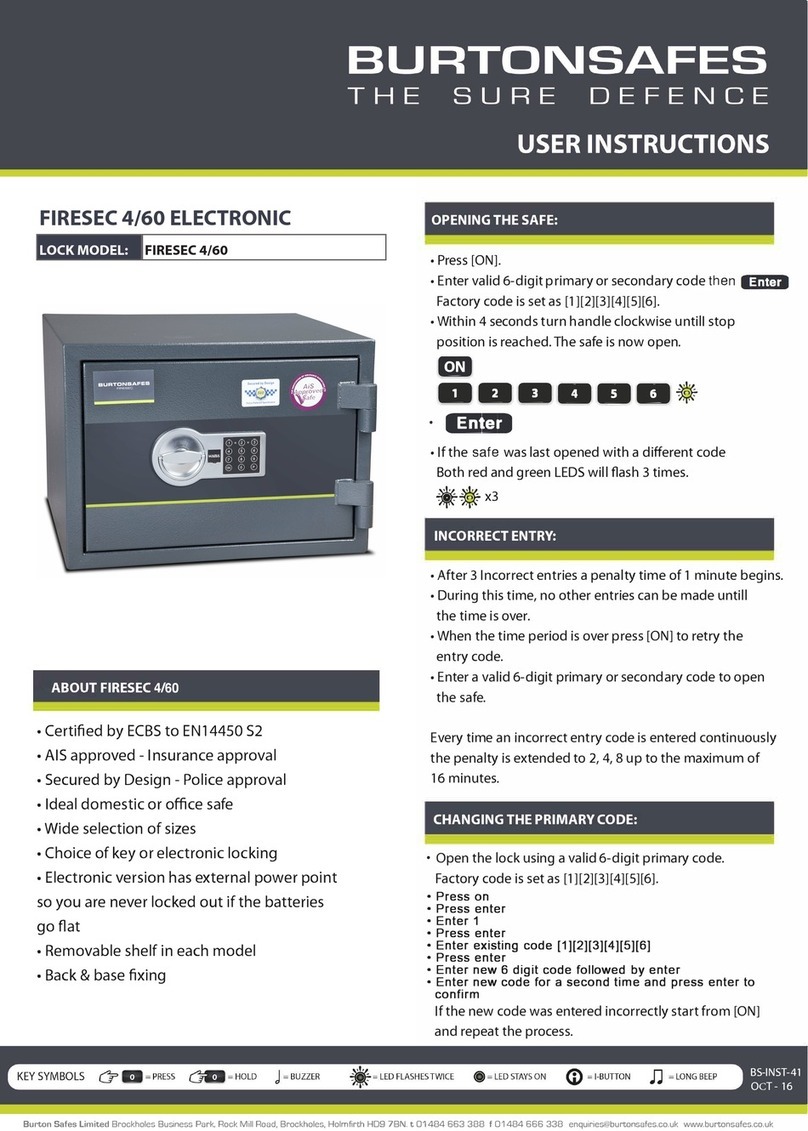 Burtonsafes FIRESEC 4/60 User instructions