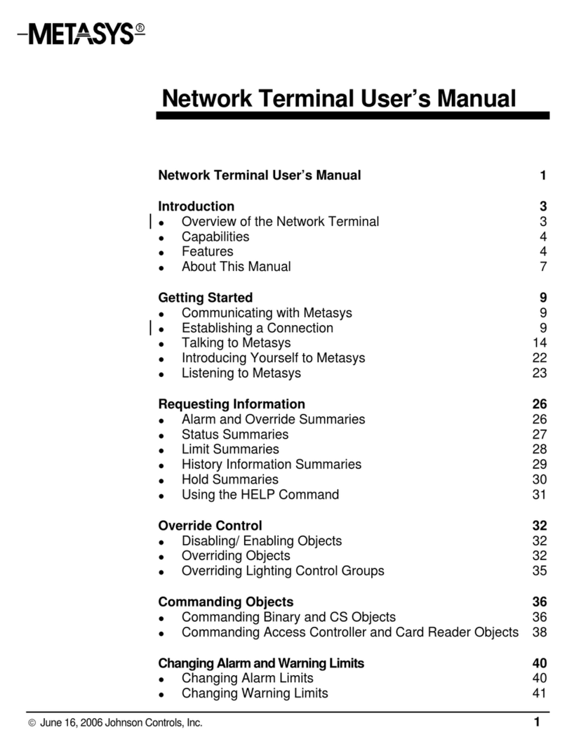 Johnson Controls METASYS user manual