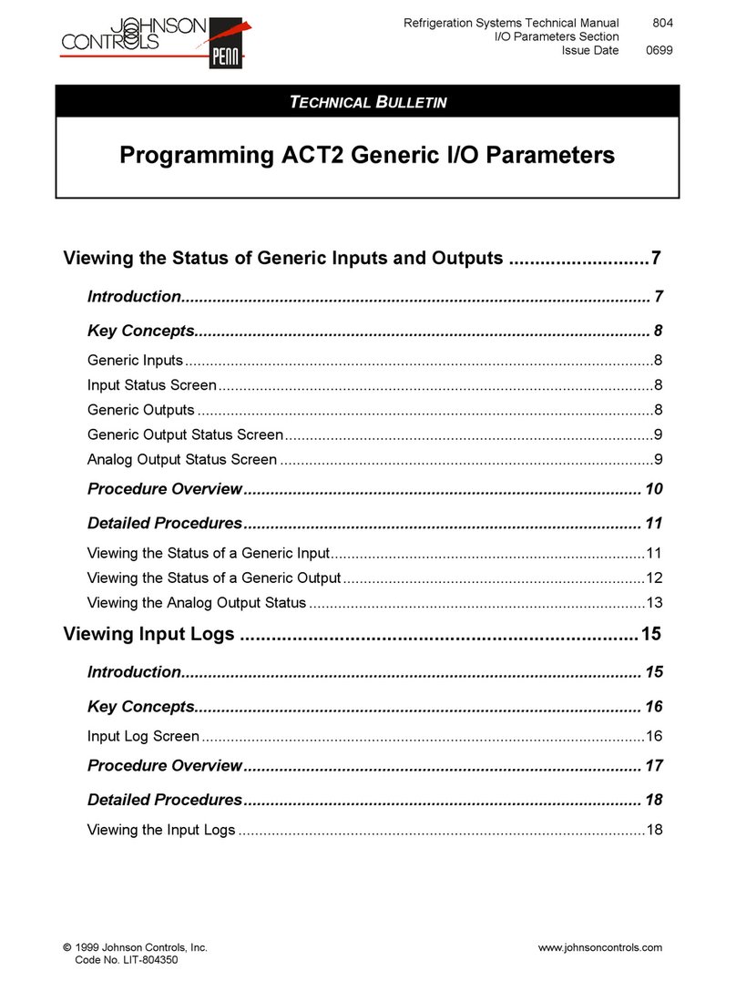 Johnson Controls PENN ACT2 Service manual