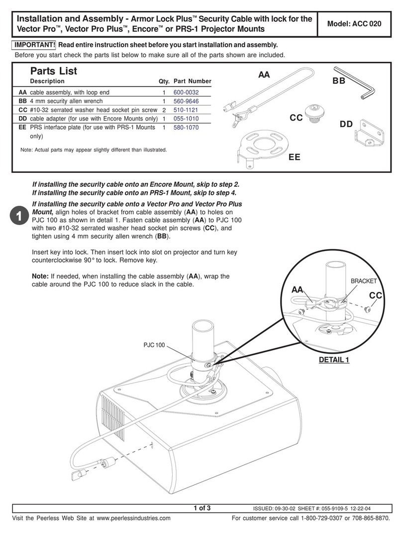 PEERLESS Armor Lock Plus ACC 020 Installation and assembly