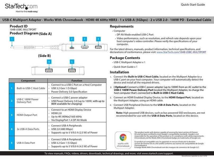 StarTech.com 104B-USBC-MULTIPORT quick start guide
