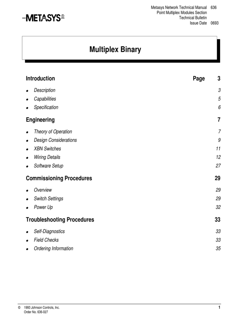 Johnson Controls METASYS NU-XBN101-0 User manual