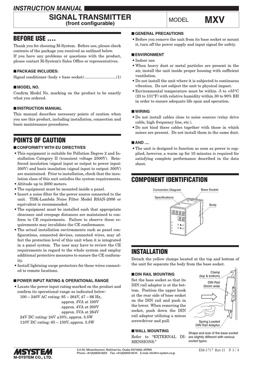 M-system MXV instruction manual