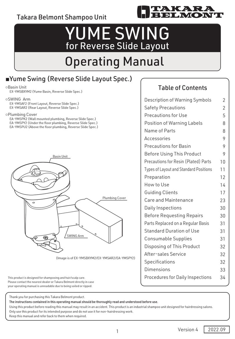 Takara Belmont YUME SWING operating manual Takara Belmont YUME SWING operating manual