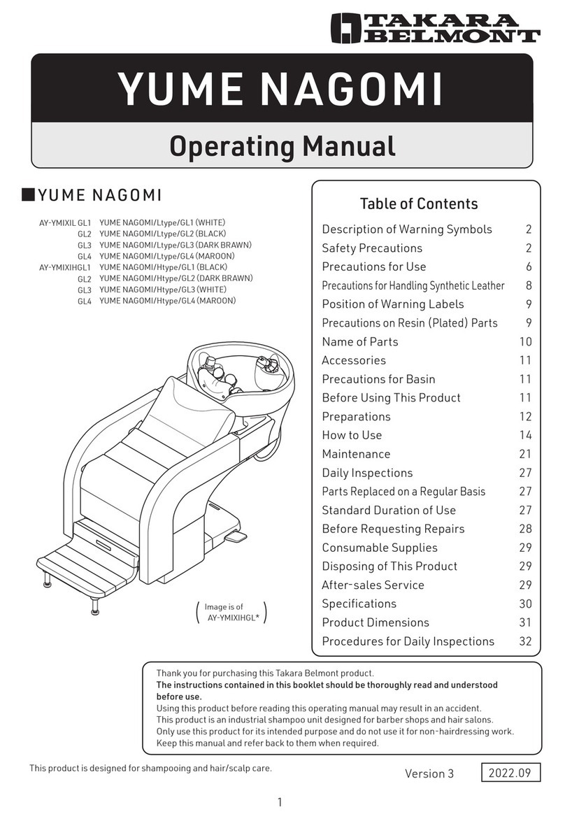Takara Belmont YUME NAGOMI operating manual Takara Belmont YUME NAGOMI operating manual