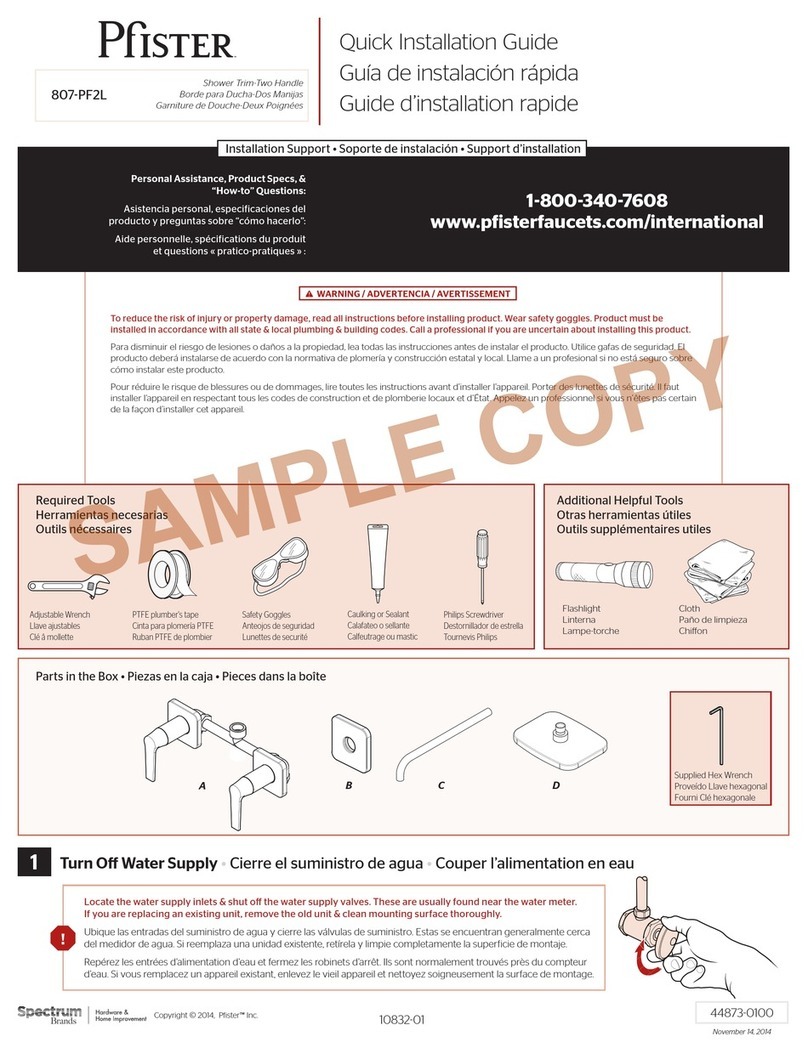 Pfister 807-PF2L User manual