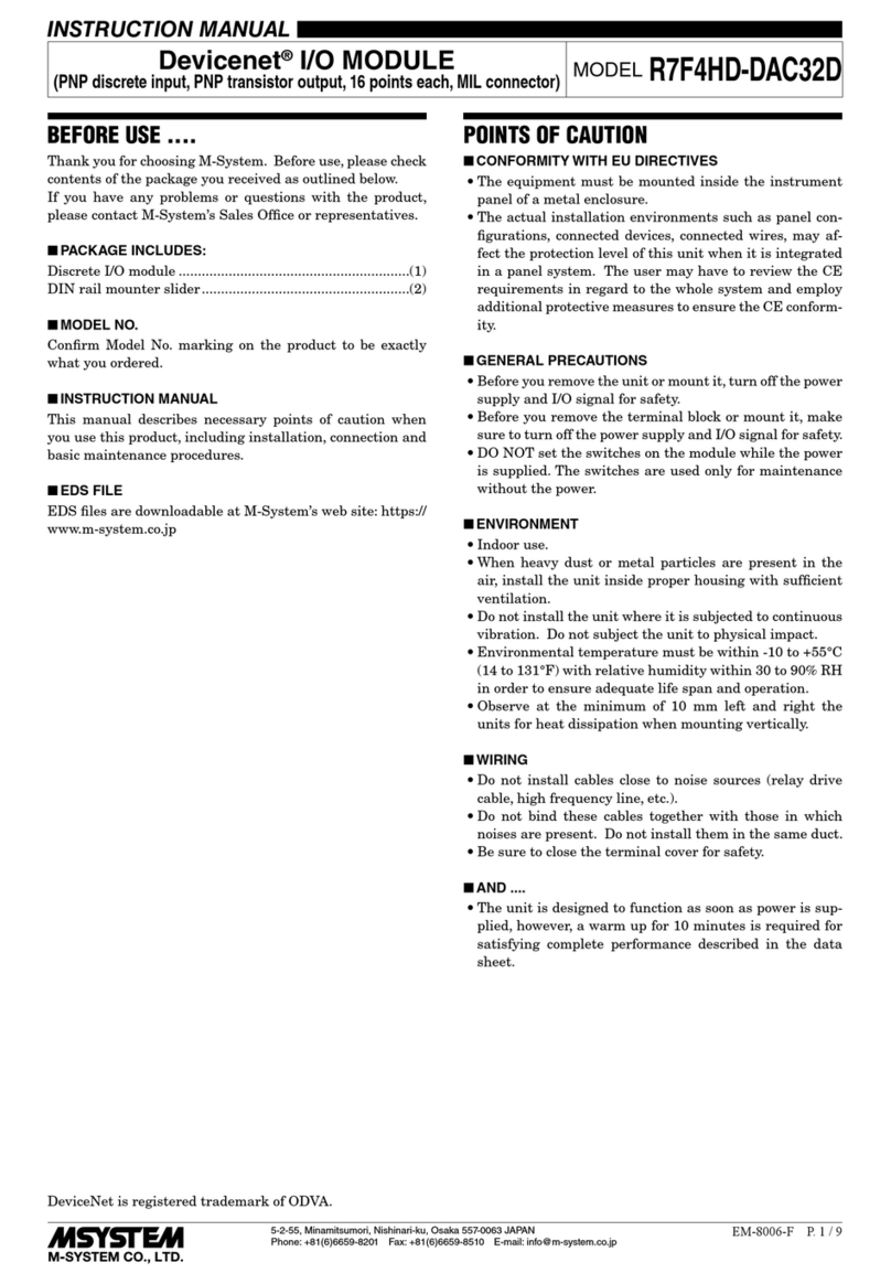 M-system Devicenet R7F4HD-DAC32D instruction manual