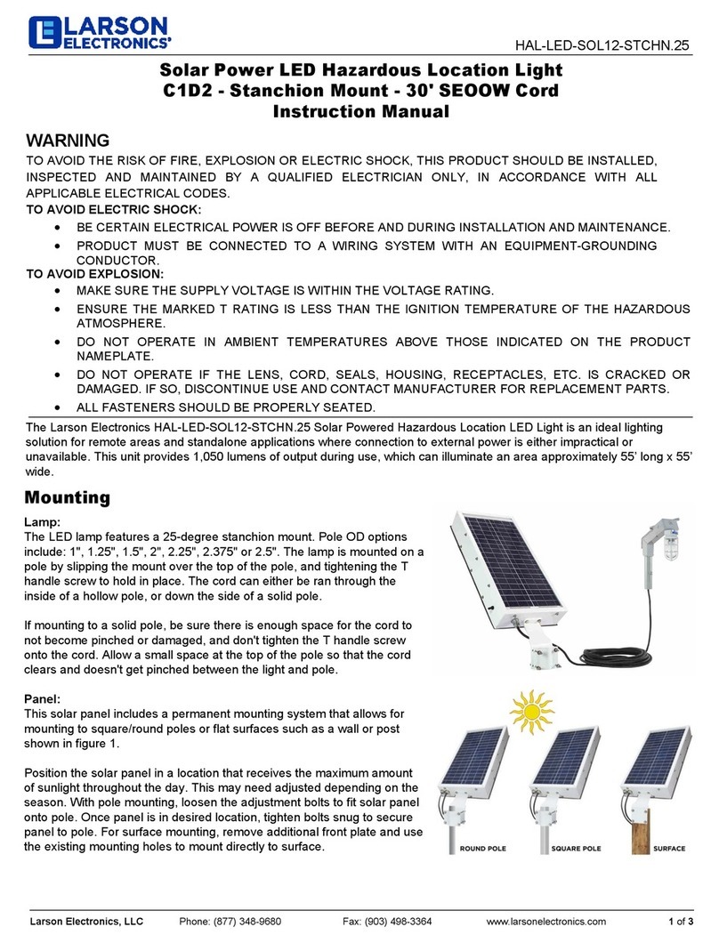 Larson Electronics HAL-LED-SOL12-STCHN.25 instruction manual Larson Electronics HAL-LED-SOL12-STCHN.25 instruction manual