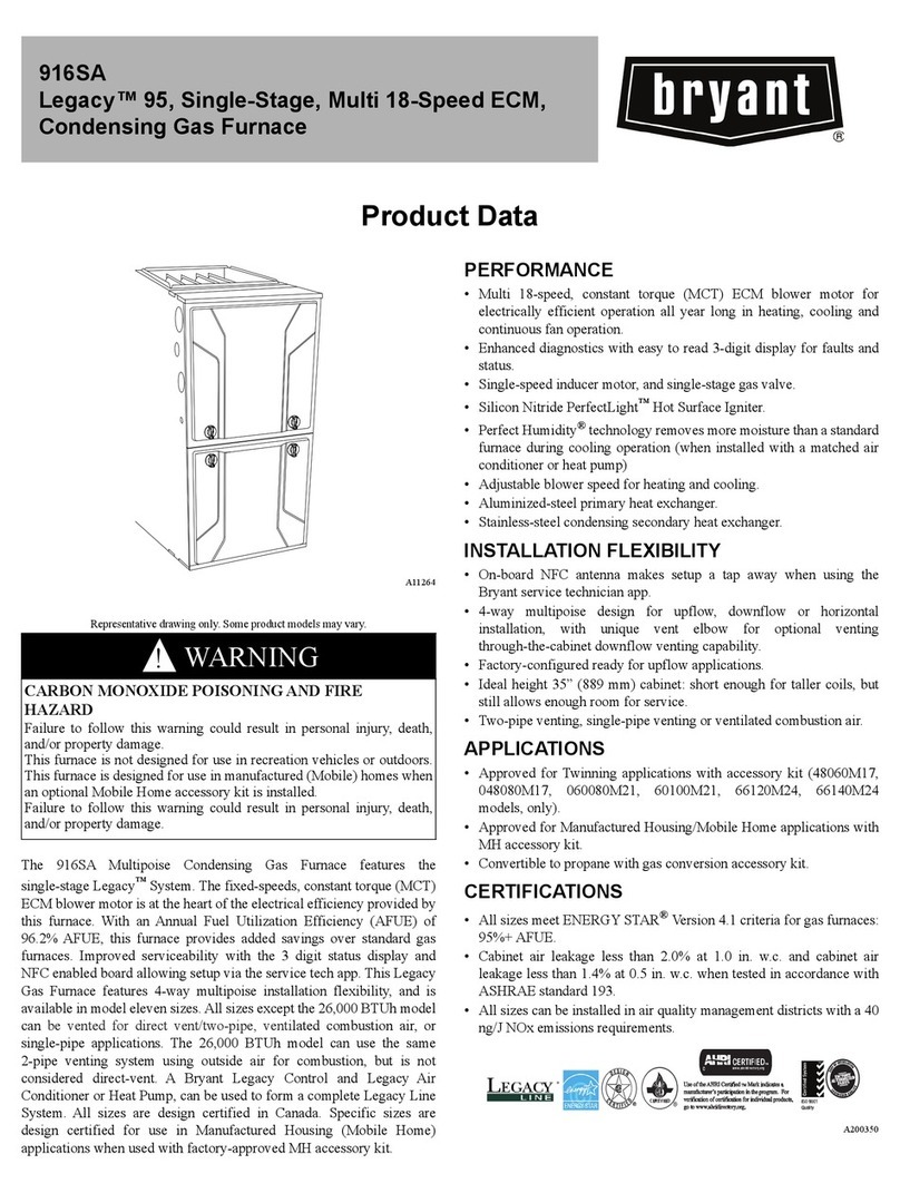 Bryant Legacy 95 916SA Operation manual