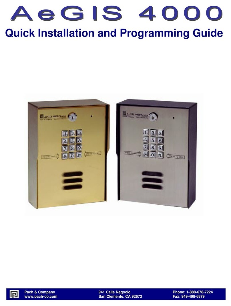 PACH & COMPANY AeGIS 4000 Operating instructions