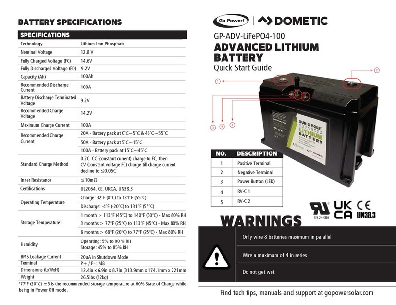 Dometic Go Power! GP-ADV-LiFePO4-100 quick start guide