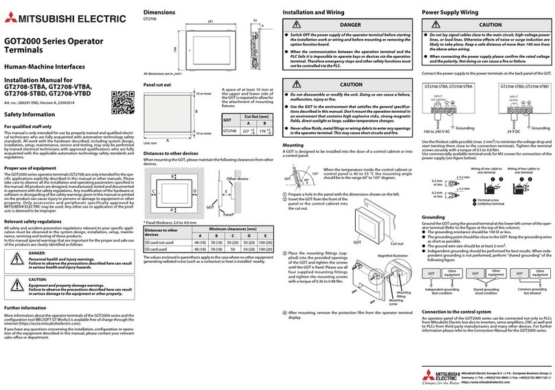 Mitsubishi Electric GT2708-STBA User manual