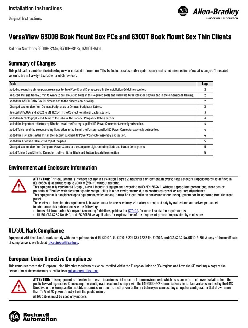 Rockwell Automation Allen-Bradley VersaView 6300B-BMA Series User manual