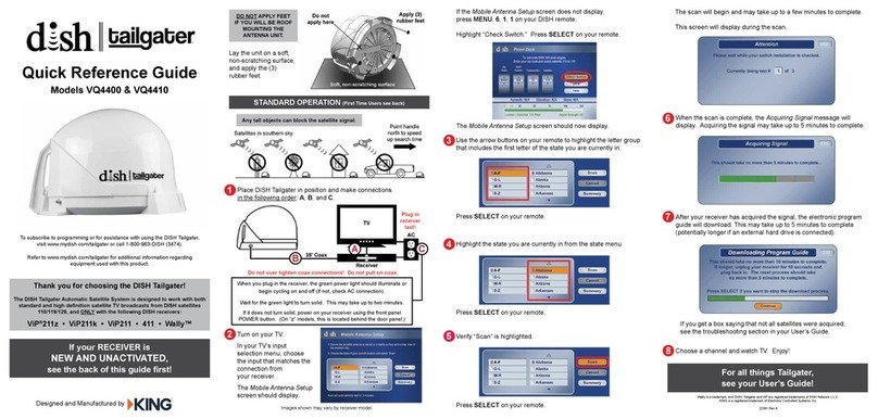 KING dish tailgater VQ4410 Quick reference guide
